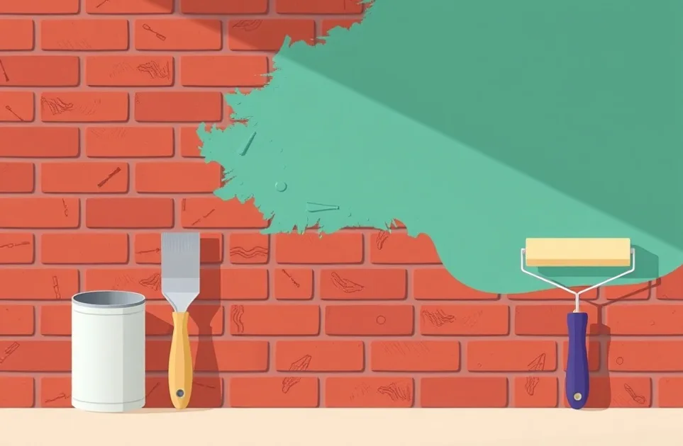 Outils de peinture disposés dans l'ordre des étapes du chantier